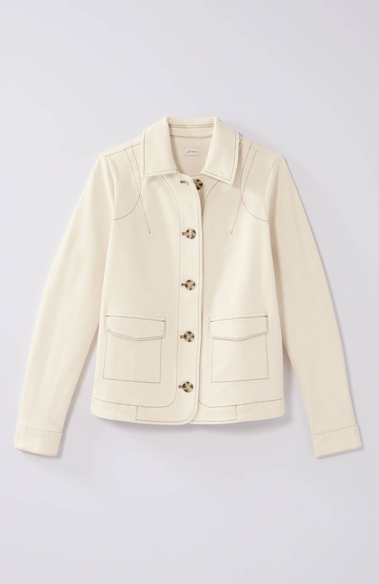 Curved-Hem Denim Jacket