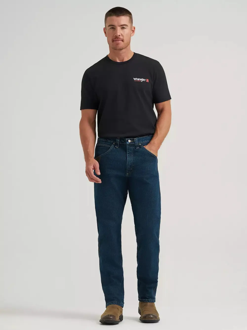 WRANGLER RIGGS WORKWEAR ADVANCED COMFORT FIVE POCKET JEAN IN DARK TINT