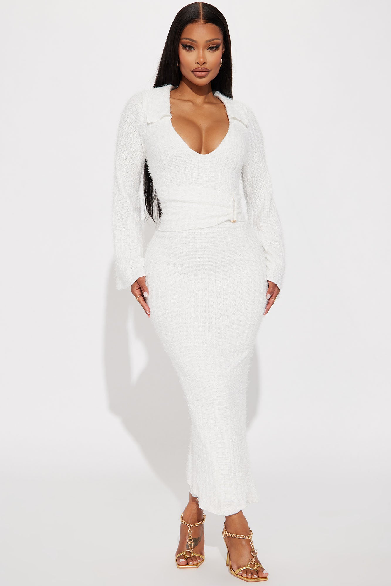 Jordyn Sweater Maxi Dress - Ivory