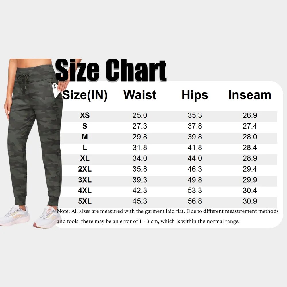 Women’s High-Waist Fleece Lined Joggers – Water-Resistant Warm Athletic Pants