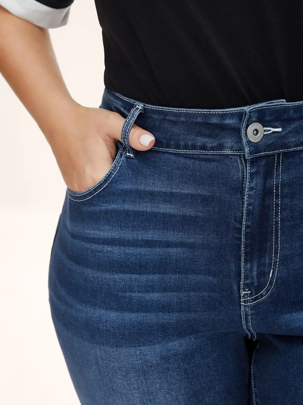 Whiskered Wash Crop Skinny-Fit Jeans