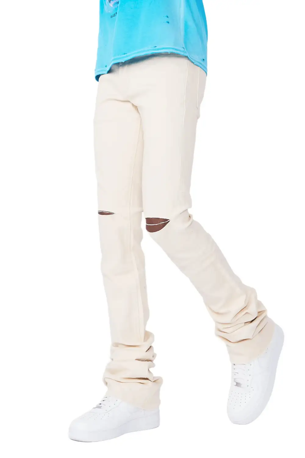 Faith Beige Super Stacked Flare Jean