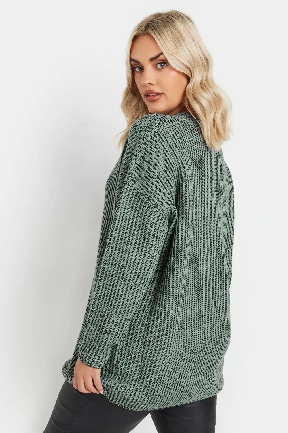 YOURS Curve Navy Blue Drop Shoulder Knitted Jumper