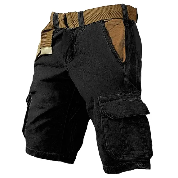 Men's Cargo Shorts Shorts Hiking Shorts Multi Pocket Plain Wearable Short Outdoor Daily 100% Cotton Designer Casual ArmyGreen Black