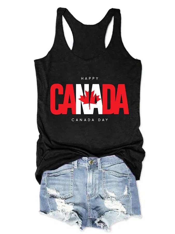 Women's Happy Canada Day Crew Neck Vest