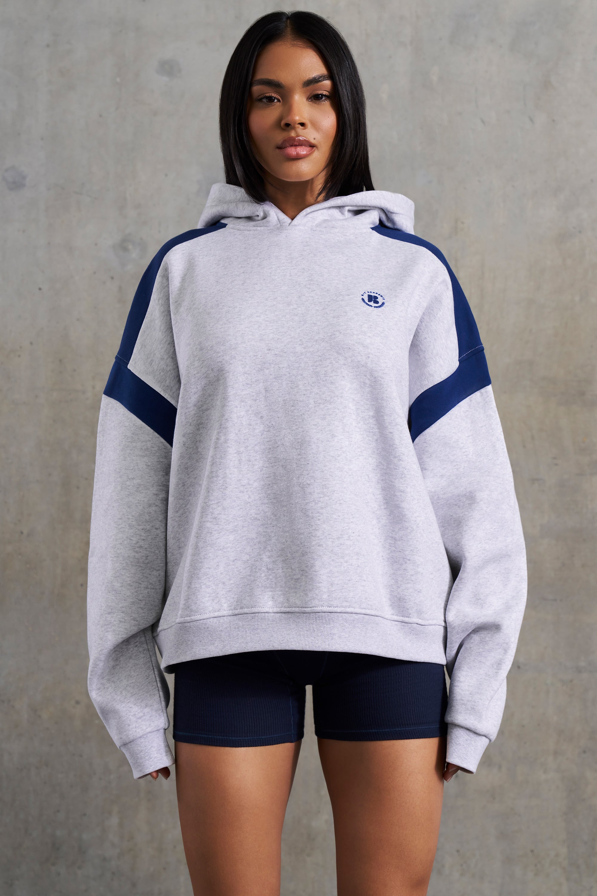 Academic - Oversized Hooded Sweatshirt in Heather Grey