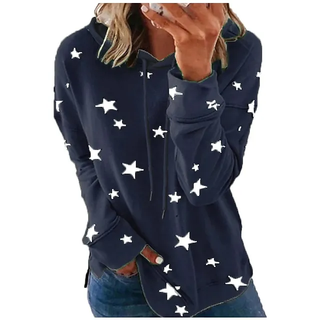Women's Print Stars Daily Winter Spring &  Fall Fall & Winter