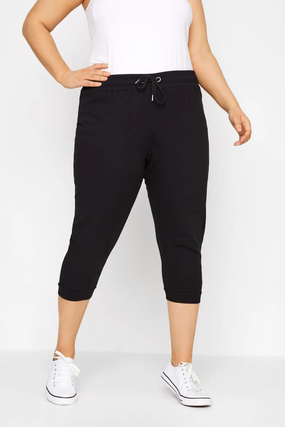 YOURS Curve White Cropped Stretch Joggers