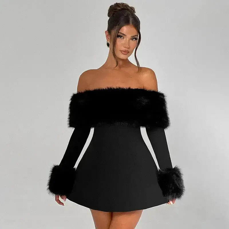 Luxury Faux Fur Dress