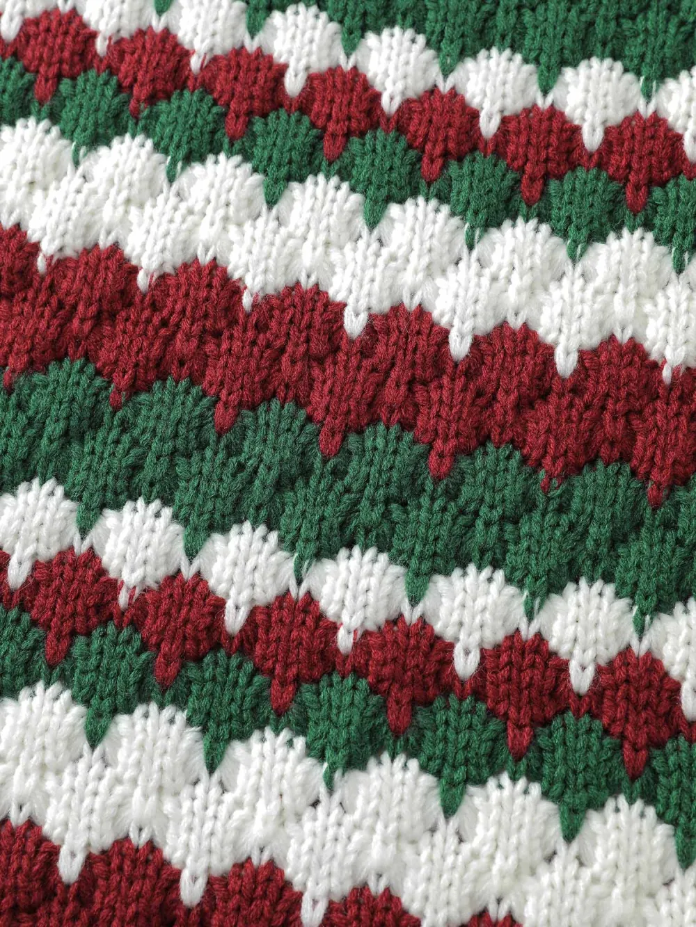 Wavy Holiday Stripes Textured Pullover