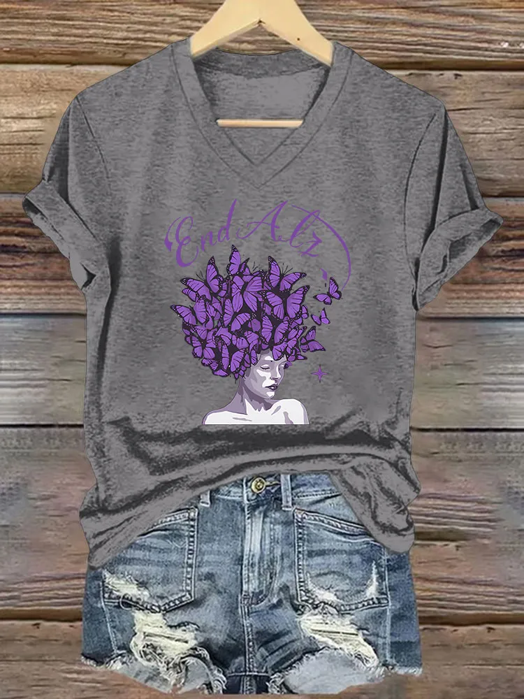 Women's Alzheimer's Print Casual T-Shirt