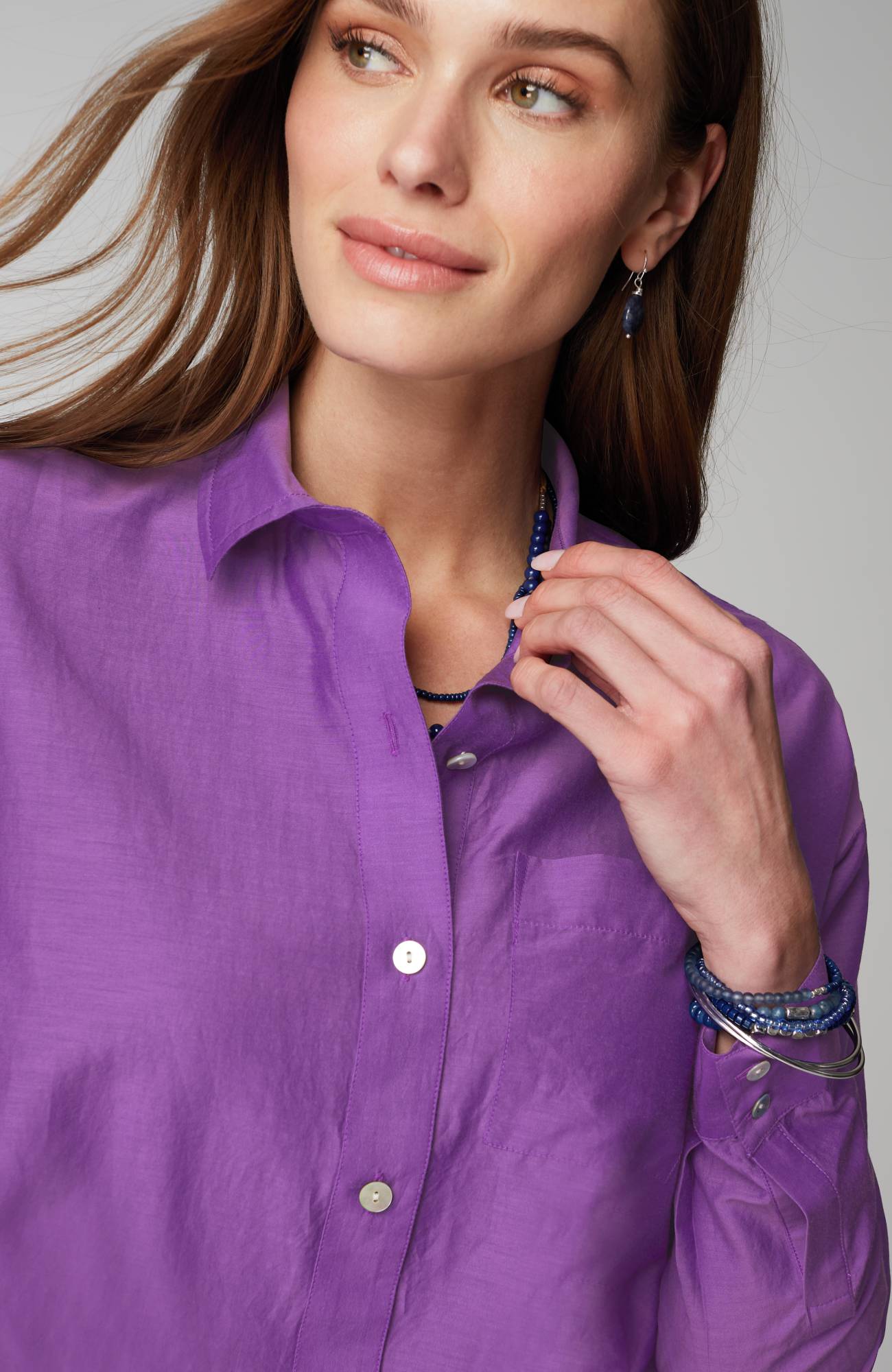 Cotton-Silk Twist-Front Top