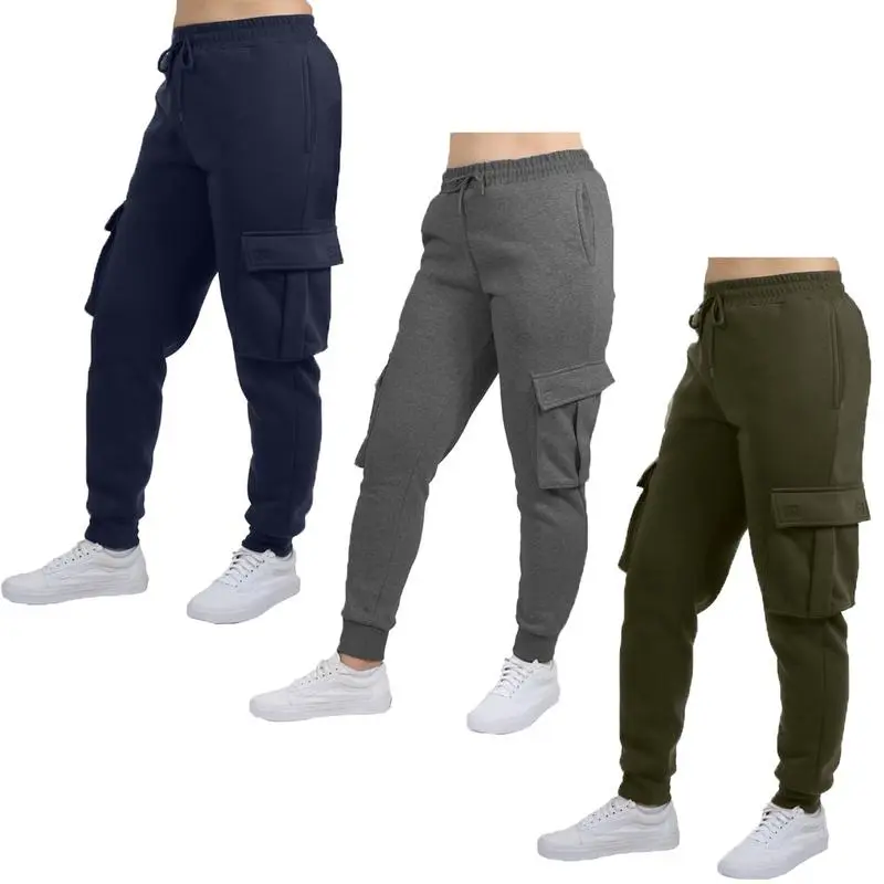 Women's Fleece Lined Cargo Jogger Sweatpants