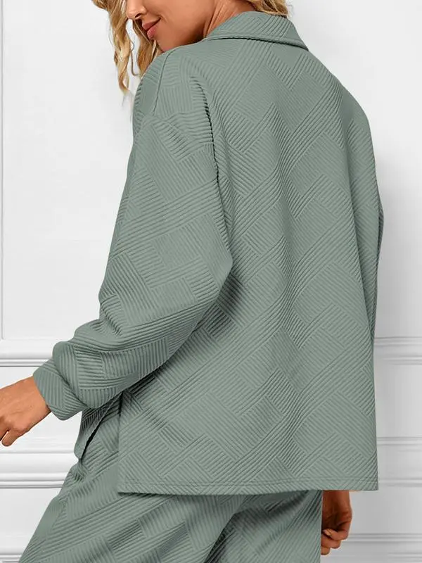 Women 2025 FW 2-Piece Pullover & Wide Leg Pants Lounge Set