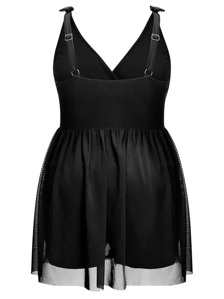 Sculpt Waist Ruched Split Hem Swim Dress