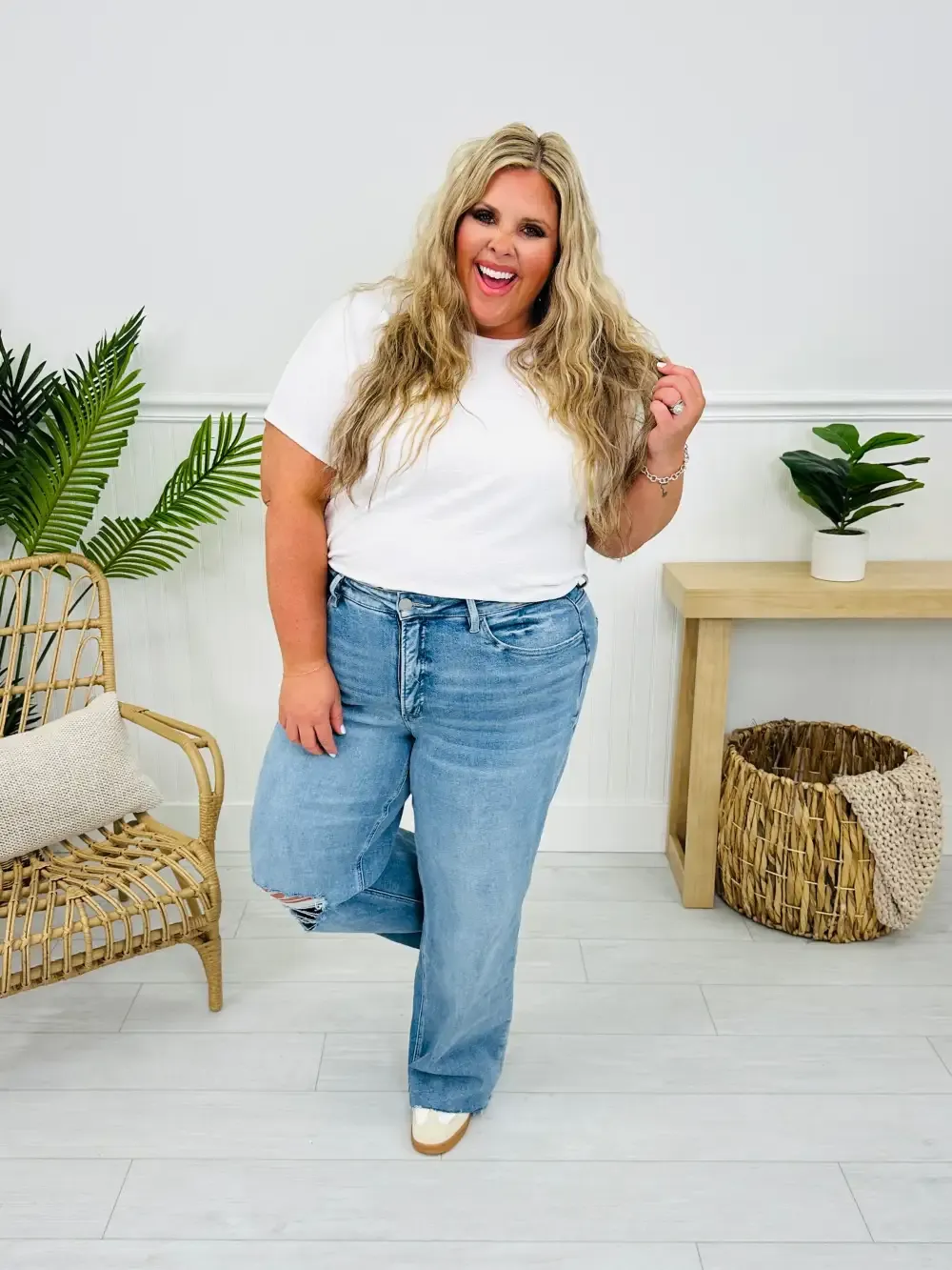 The Bee's Knees Tummy Control Wide Leg Jeans