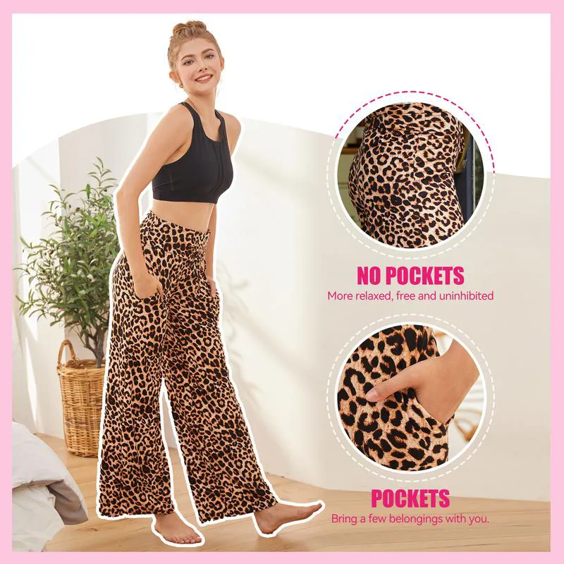 3 Pack Plus Size Women's Pajama Pants, Soft Comfy Casual Yoga Wide Leg Sweatpants, Perfect for Vacation, Daily Wear and Office