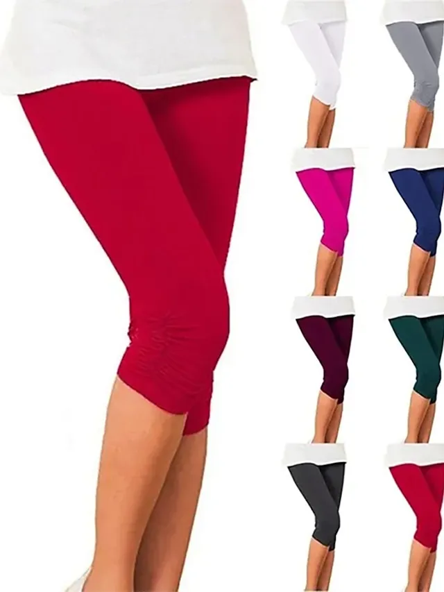 Women's Yoga Pants Sun Protection Tummy Control Butt Lift High Waist Yoga Fitness Gym Workout Capri Leggings Bottoms Violet Black White Sports Activewear High Elasticity Skinny