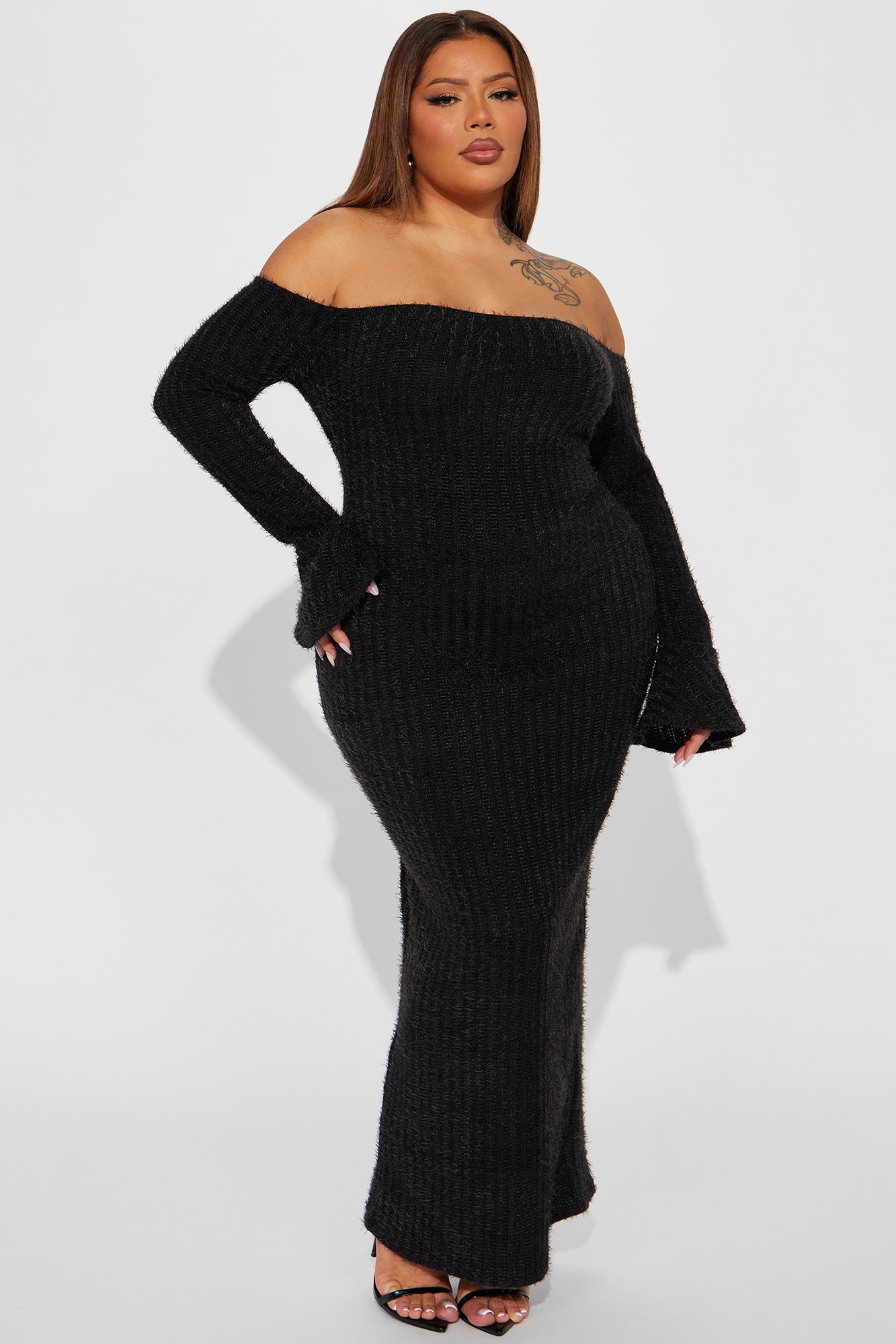 Mile High Sweater Maxi Dress - Black