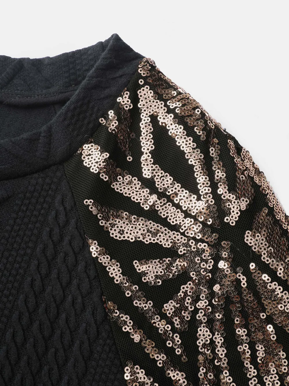 Sequin Geometrical Print Textured Sweatshirt