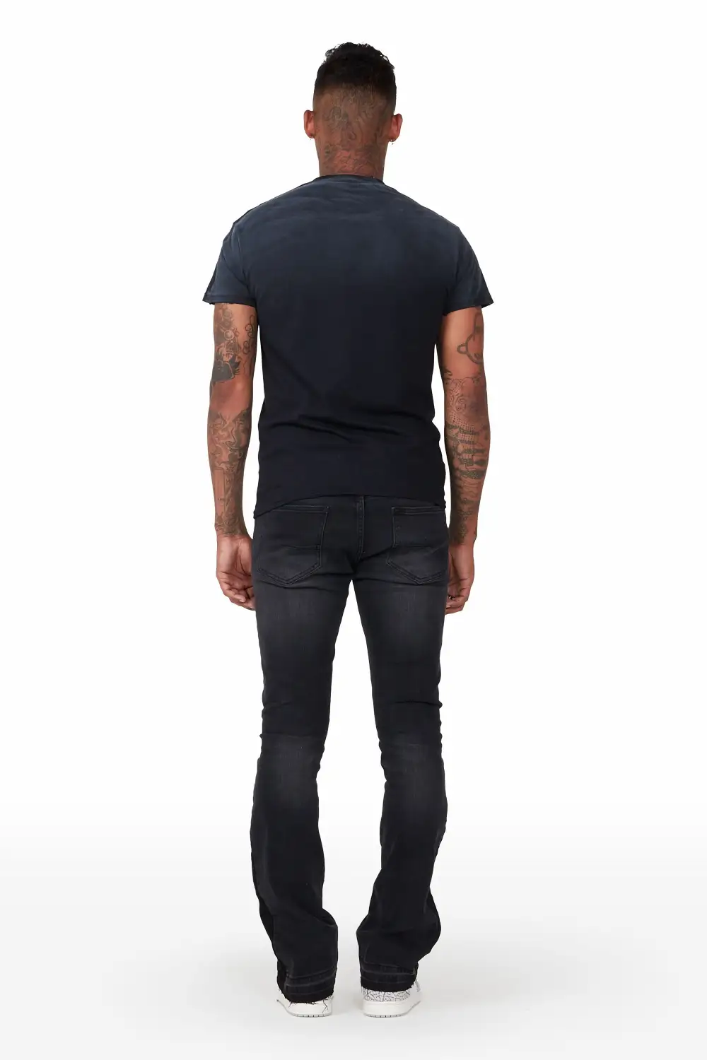 Yael Black Stacked Flare Jean