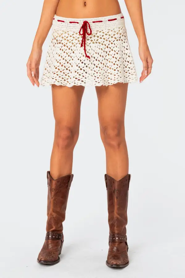 Jaslene Crochet Mini Skirt