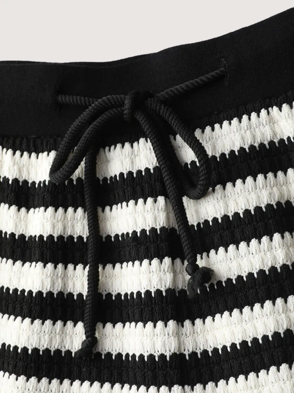 Stripe Drawstring Waist Straight-Leg Pants