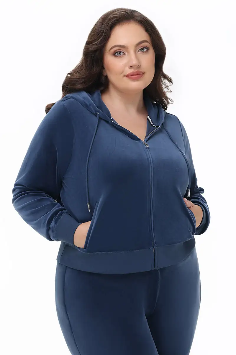 Plus-Size OG Big Bling Velour Hoodie