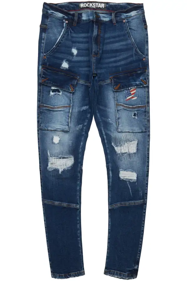 Damien Blue Cargo Slim Fit Jean