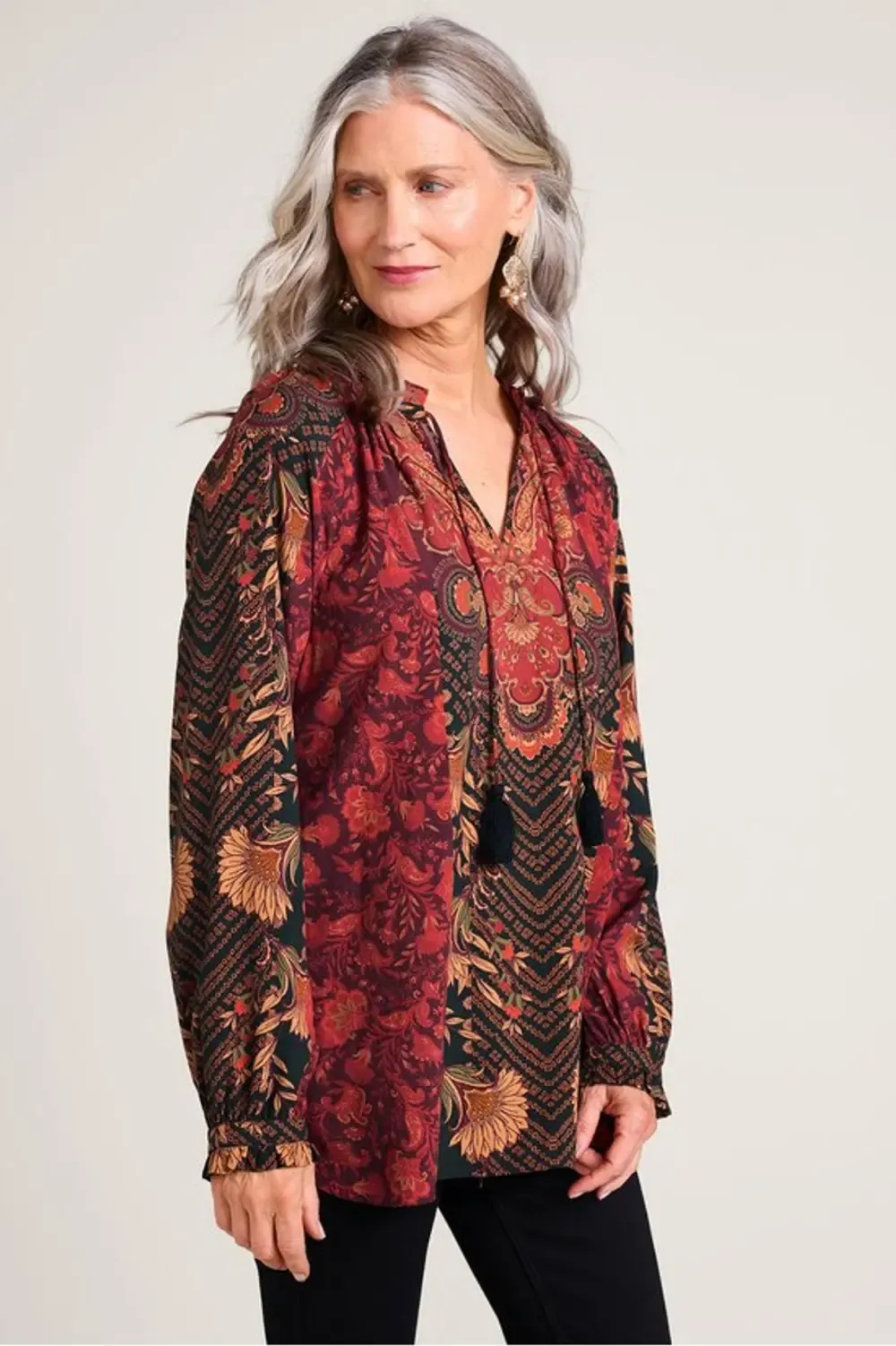 Fleur Dynasty Long Sleeve Poet Top