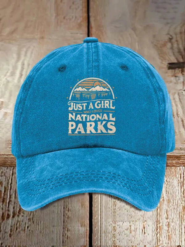 Just A Girl Who Loves National Parks Comfort Colors Baseball Caps