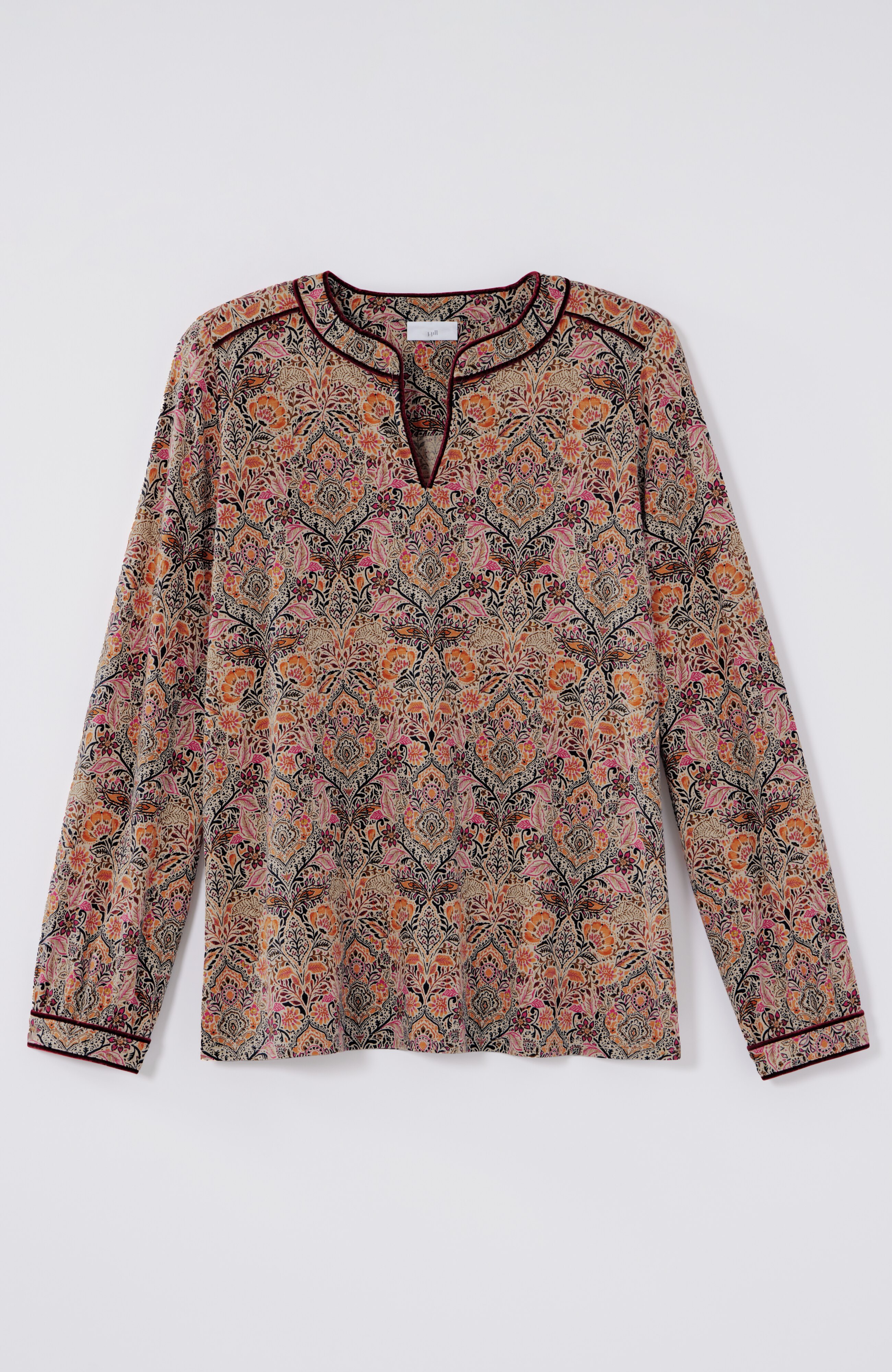 Velvet-Piped Top