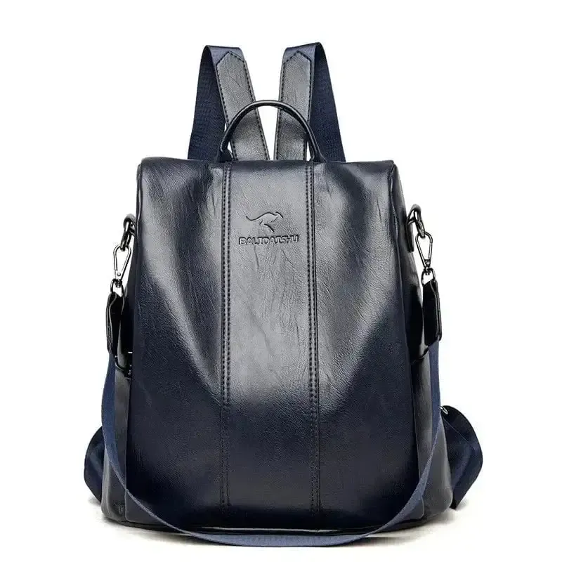 Premium and Secure PU Leather Backpack