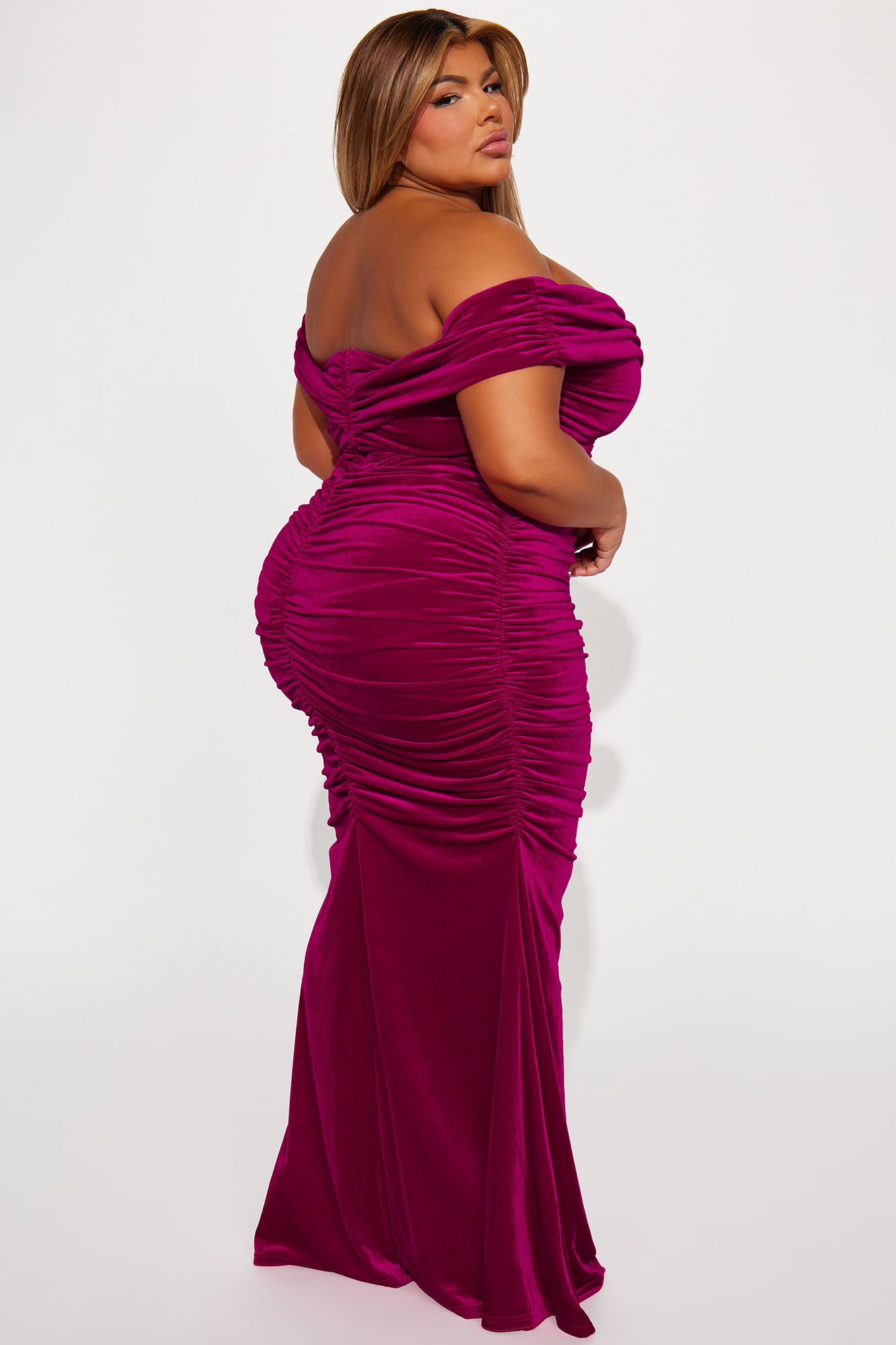 Karissa Velvet Maxi Dress - Fuchsia