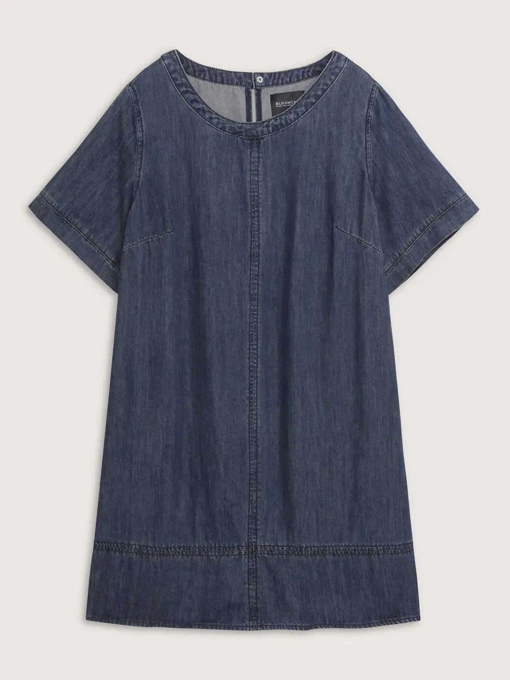 Denim Pockets Button Back Mini Dress