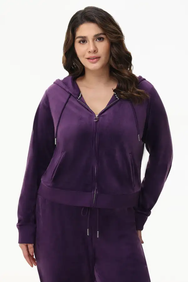 Plus-Size OG Big Bling Velour Hoodie