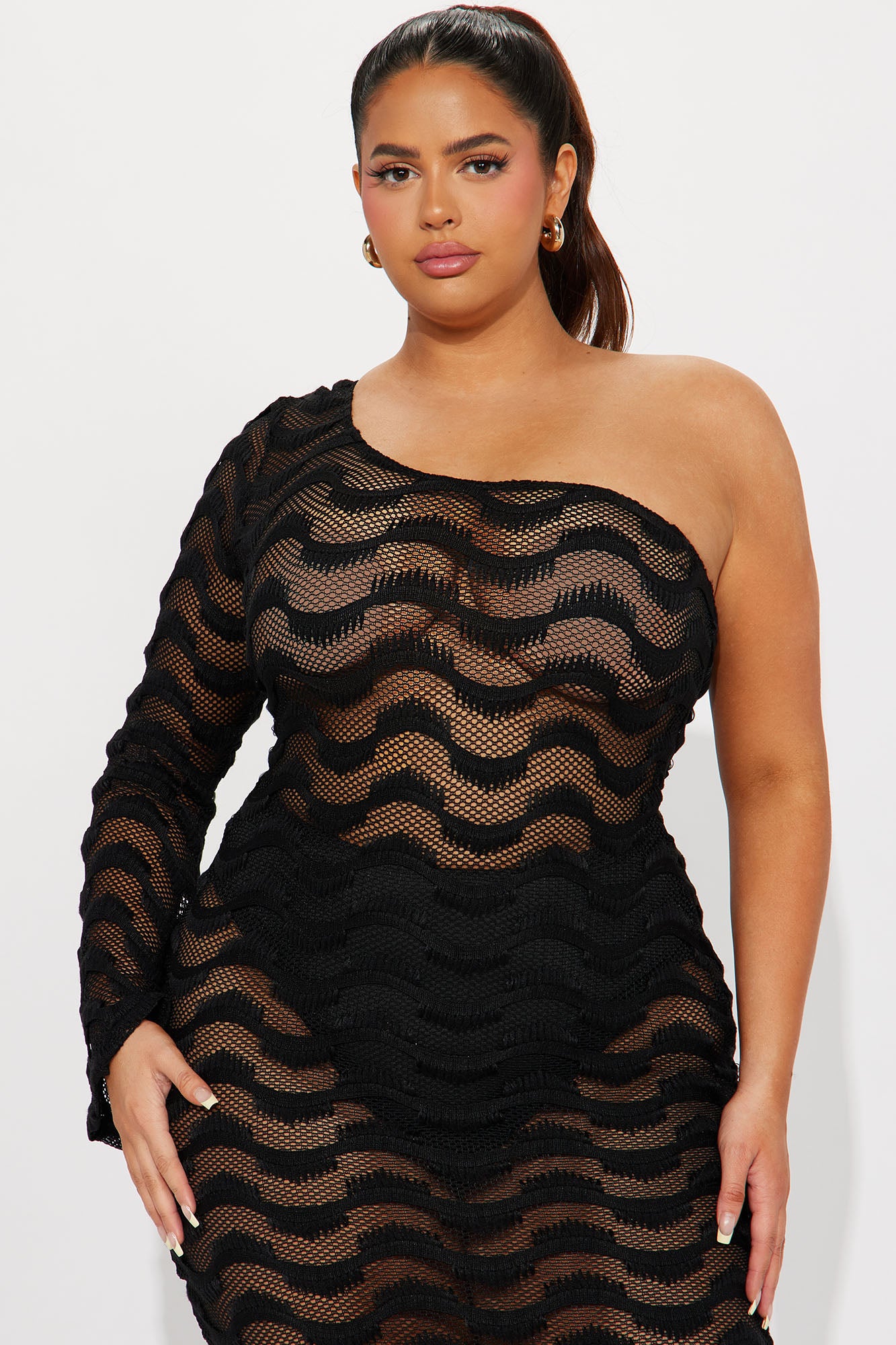 Bell Crochet Maxi Dress - Black