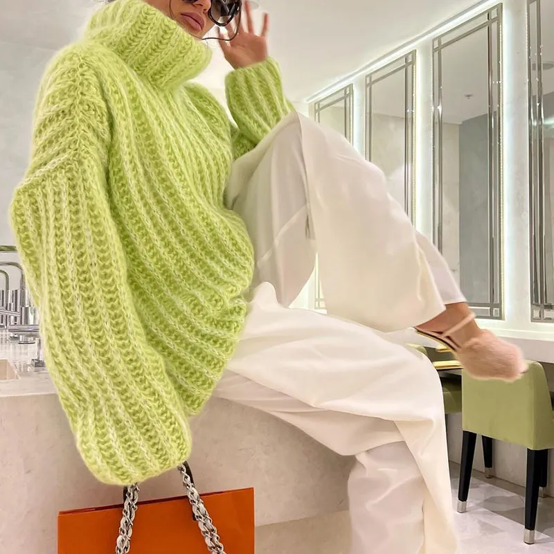 Turtleneck Puffy Long Sleeve Sweater