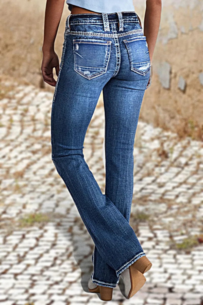 90s Vintage Slant Pocket Bootcut Jeans