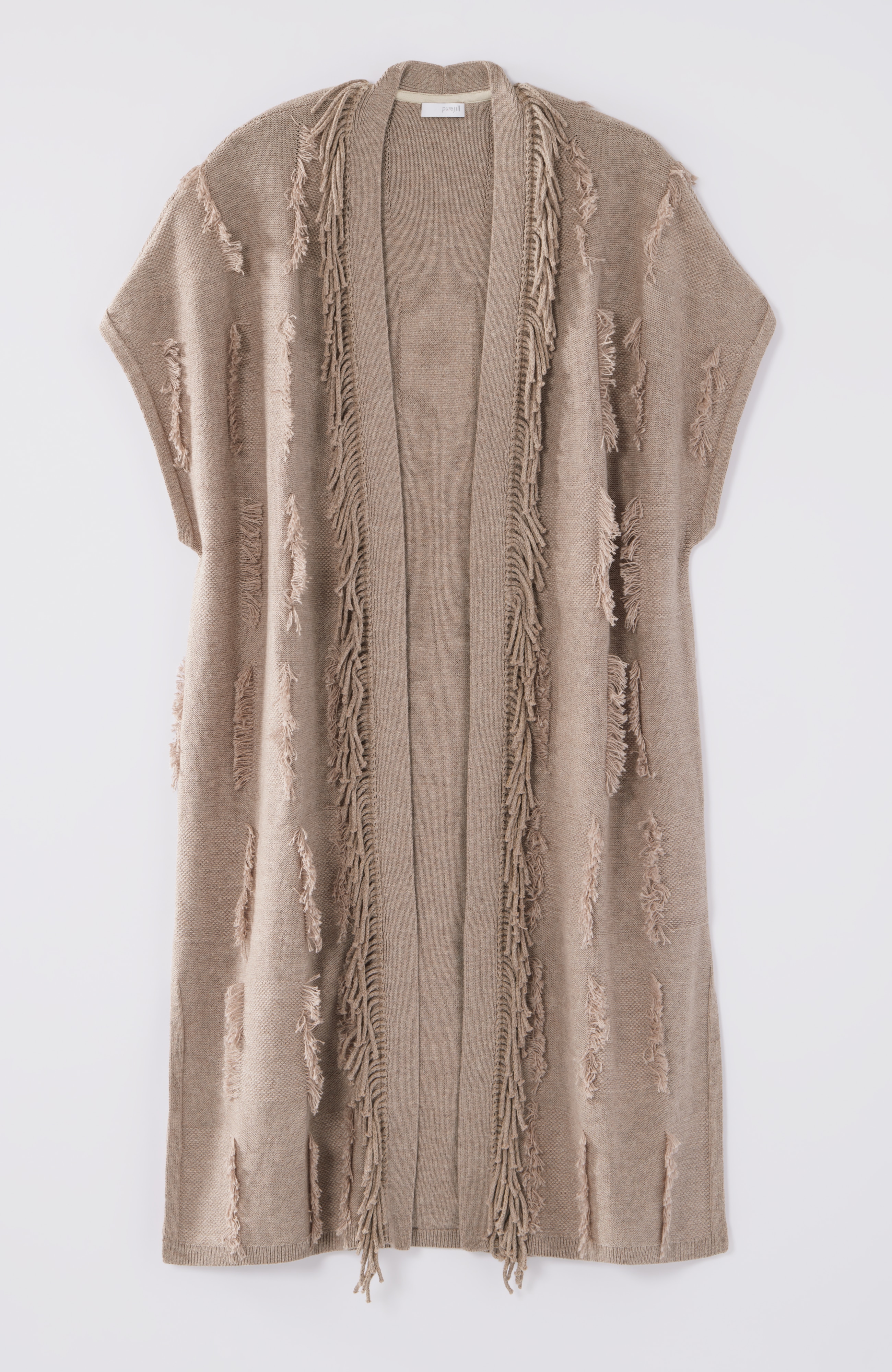 Pure Jill Jacquard Fringe Gilet