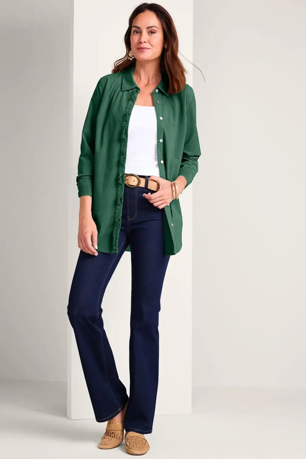 Stretch Cord Long Sleeve Big Shirt