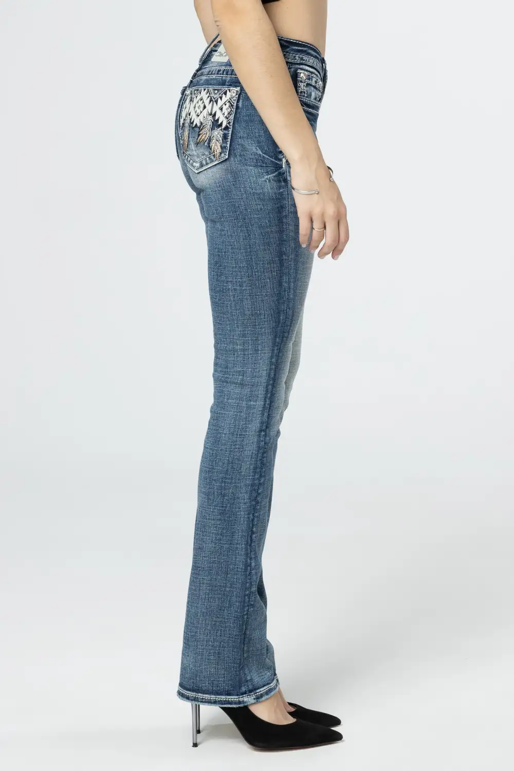 Aztec Hanging Feathers Bootcut Jeans