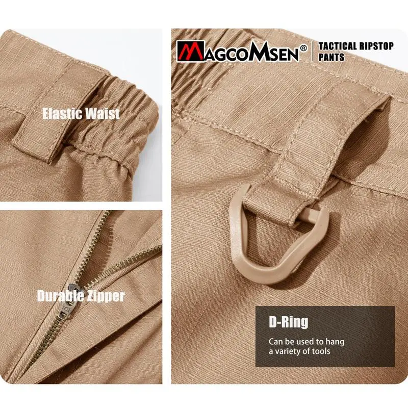 Men's Tactical Cargo Pants – 9 Pockets, Ripstop, Water-Repellent