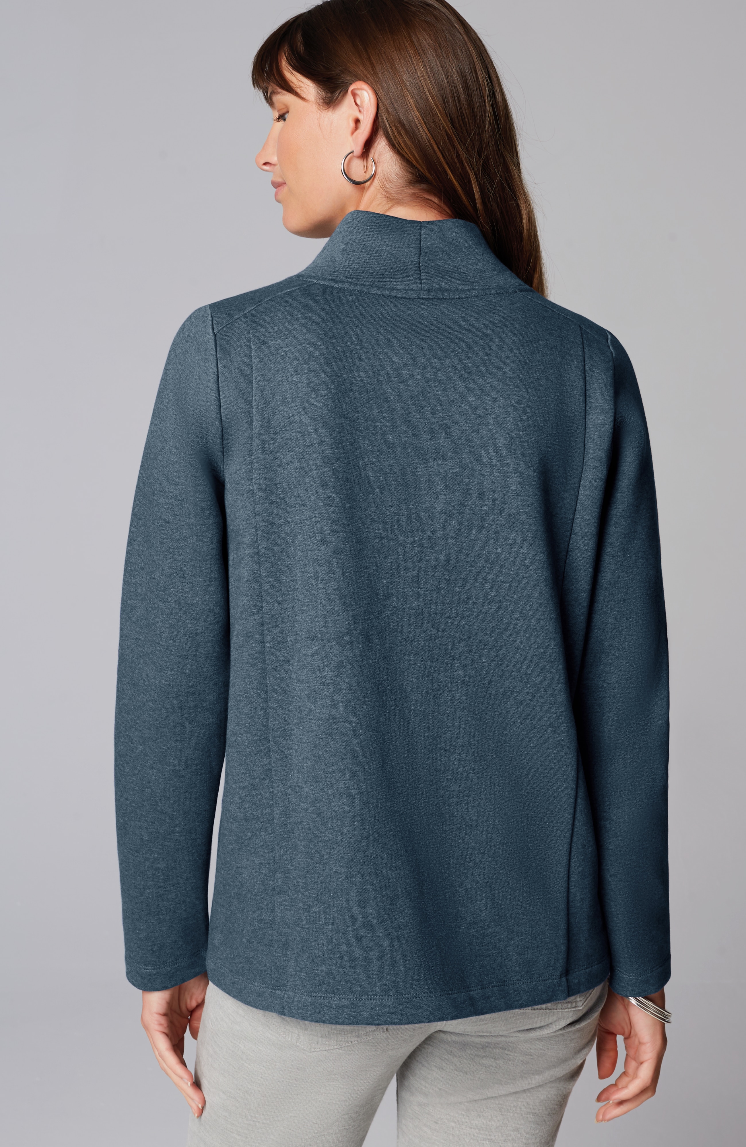 Seamed Mock-Neck Top