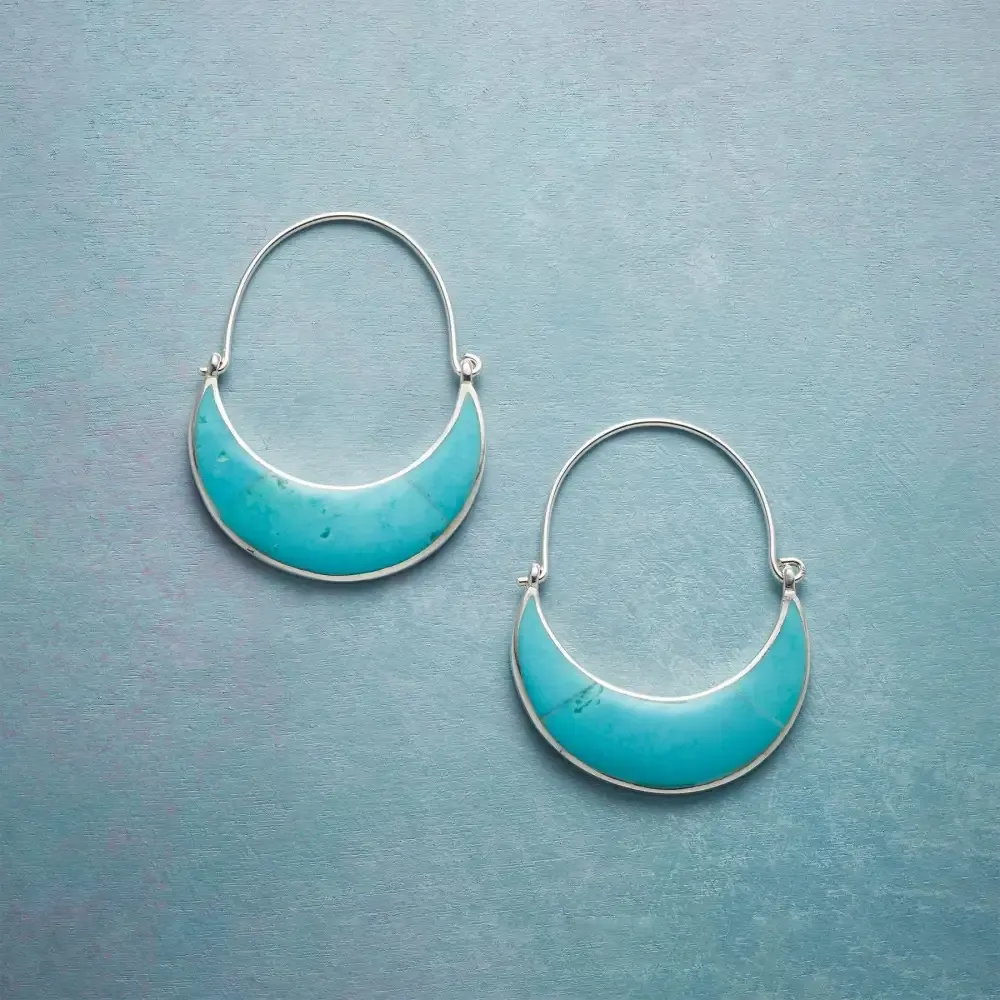 Turquoise Moon Earrings
