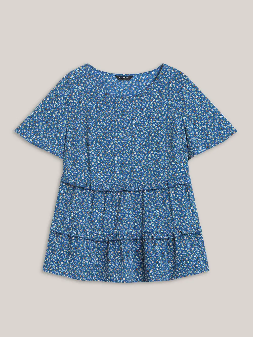 Ditsy Floral Print Ruffled Tiered Blouse