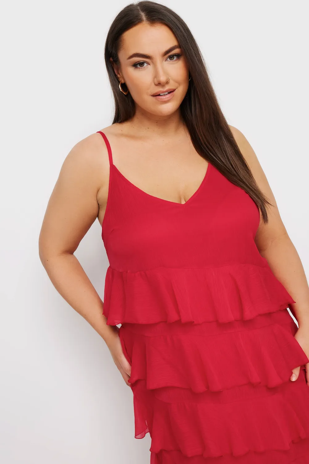 LIMITED COLLECTION Curve Black Frill Maxi Dress