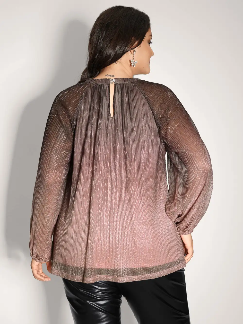 Color Gradient Textured Flowy Blouse