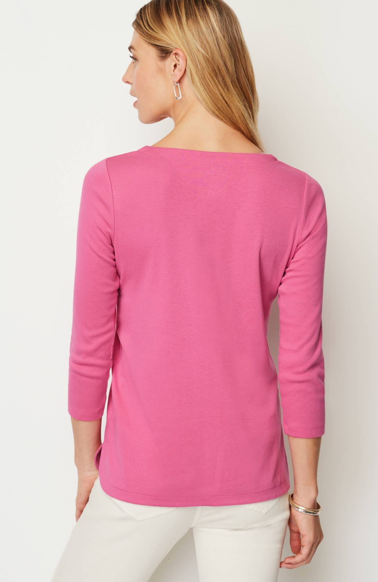 pima 3/4-sleeve v-neck tee