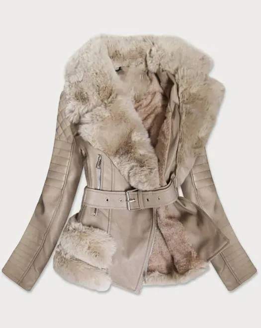 Beige fur jacket